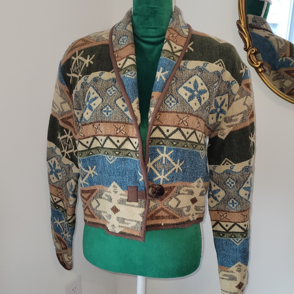 Vintage southwestern tapestry jacket size Medium